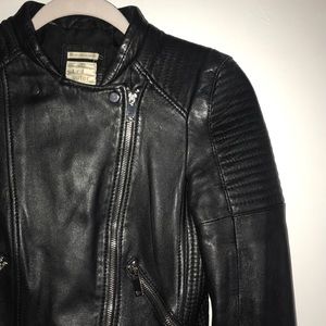 Zara Real Leather Moto Jacket